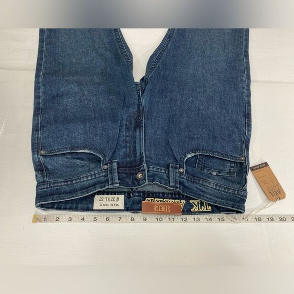 T.K. Axel Jeans Men’s 32x32 Blue Denim Slim Bootcut Stretch Flap Pocket Casual - Picture 9 of 12